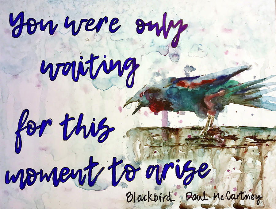 Blackbird Painting by Diane Fujimoto