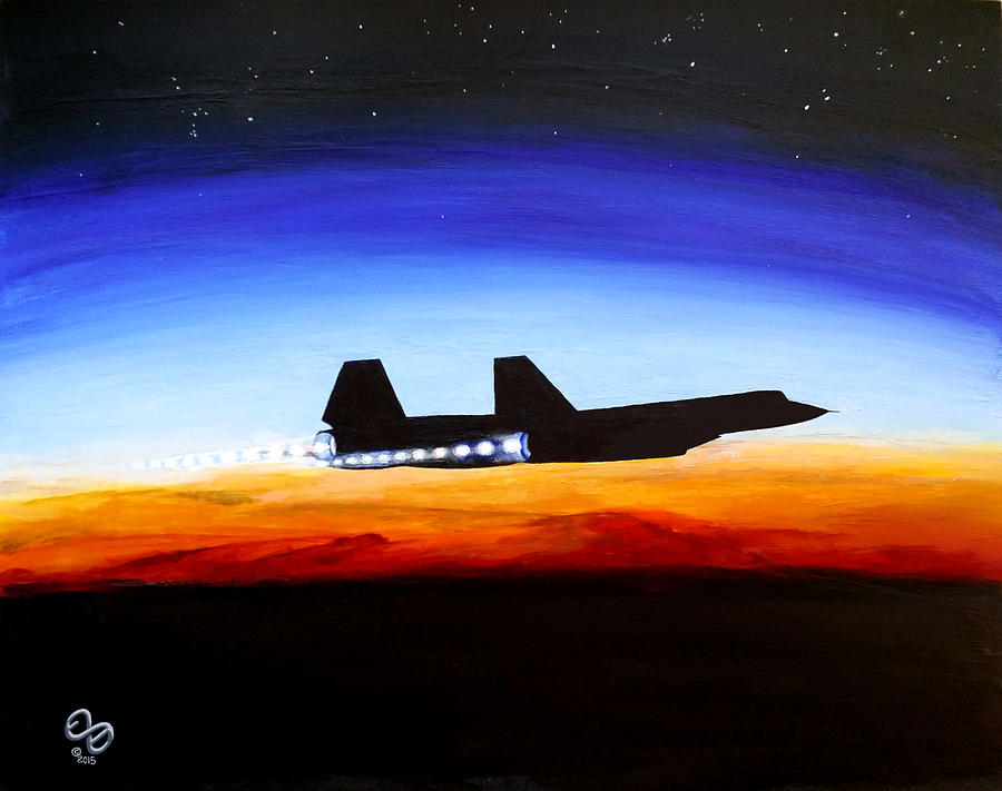 Jet Painting - Blackbird Twilight by Earl Billick