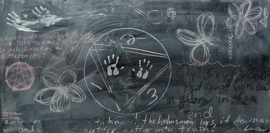 Blackboard Science and Art II Drawing by Stephen Hawks