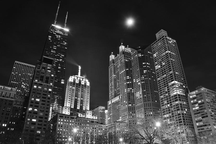 Chicago Photograph - Blackest Night in Chicago by Frozen in Time Fine Art Photography