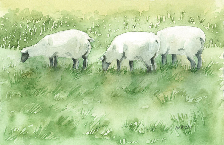 Sheep Painting - Blackfaced Sheep by Corinne Aelbers