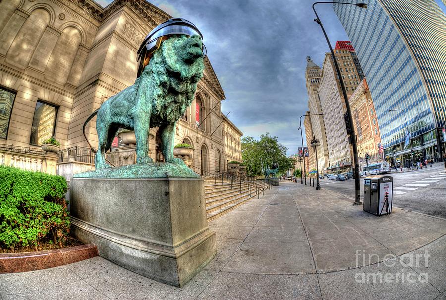 Chicago Photograph - Blackhawked Lion by David Bearden