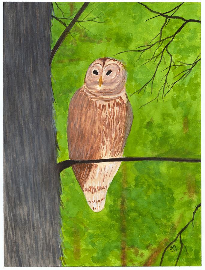 Blacklick 2 - Owl Painting by David Bartsch