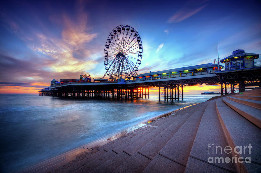 Blackpool Pier Sunset Photograph by Yhun Suarez