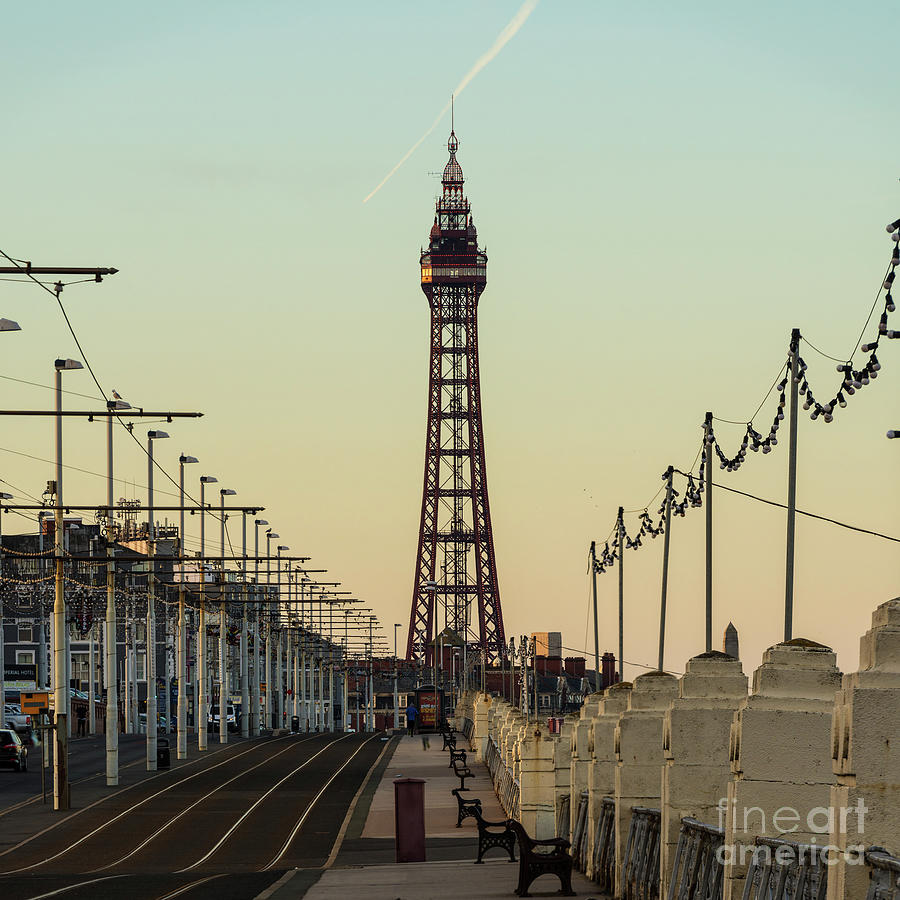 Sunset Photograph - Blackpool Promenade by Stephen Cheatley