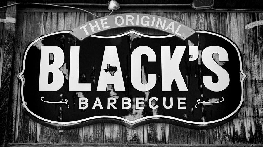 Sign Photograph - Blacks Barbecue Sign #3 by Stephen Stookey