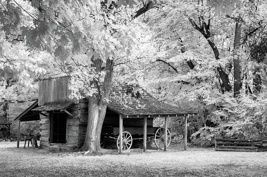 Black And White Photograph - Blacksmith Shed by James Barber