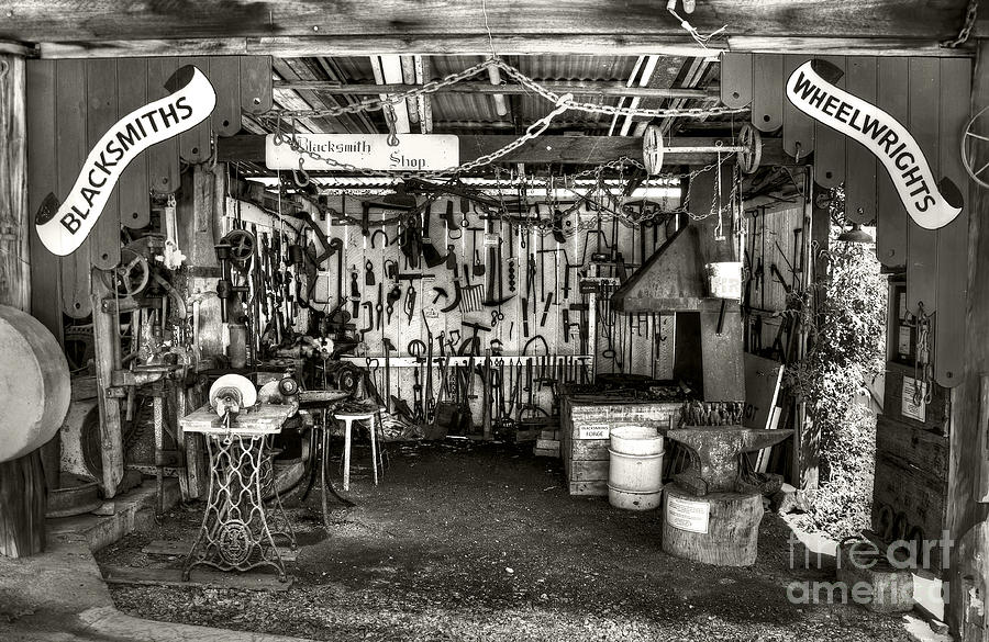 Blacksmith Shop Monochrome by Kaye Menner Photograph by Kaye Menner