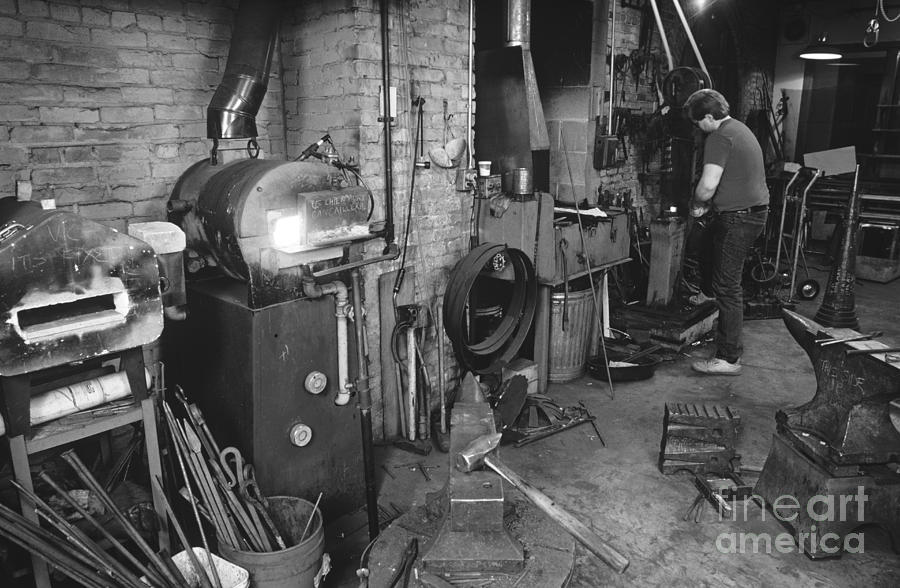 Blacksmith Working Photograph by Jim Corwin