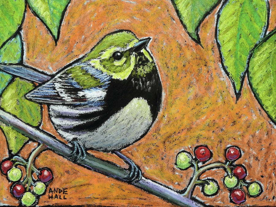 Blackthroated Green Warbler Painting by Ande Hall