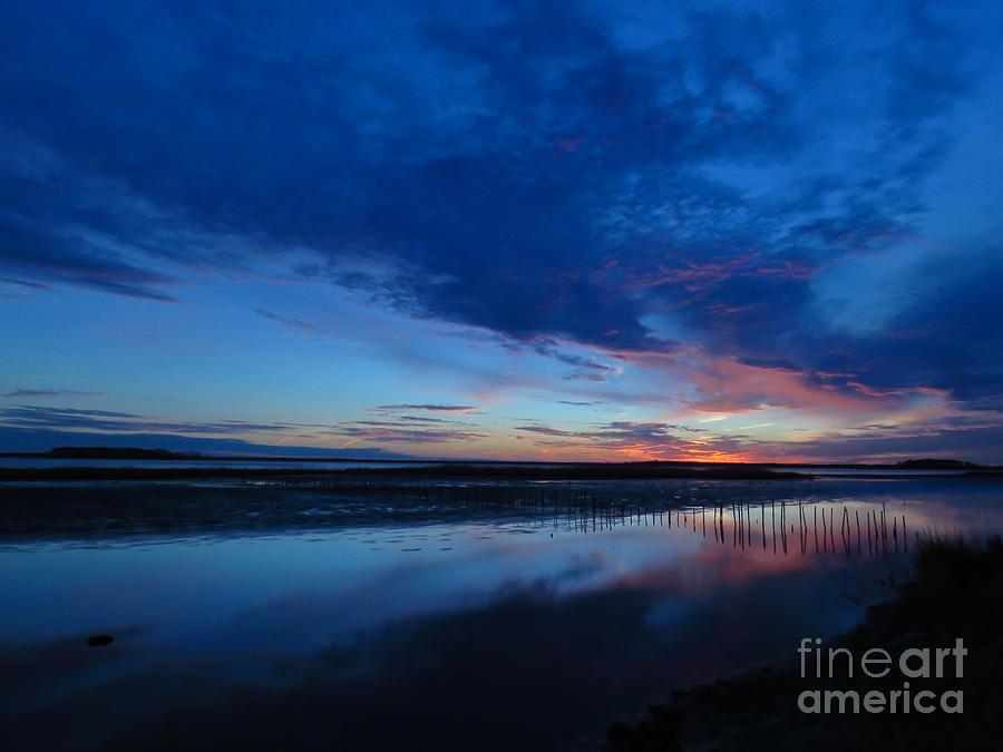 Sunset Photograph - Blackwater blue sunset one by Rrrose Pix