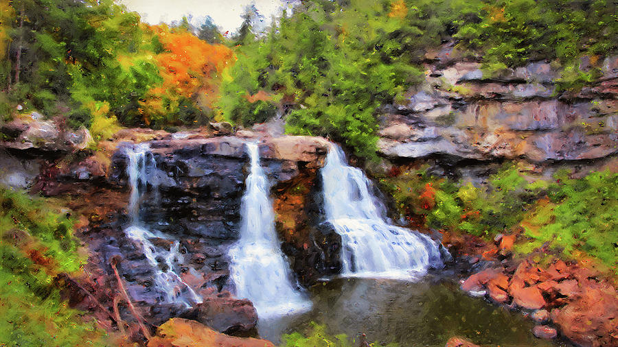 Blackwater Falls, West Virginia - 01 Painting by AM FineArtPrints