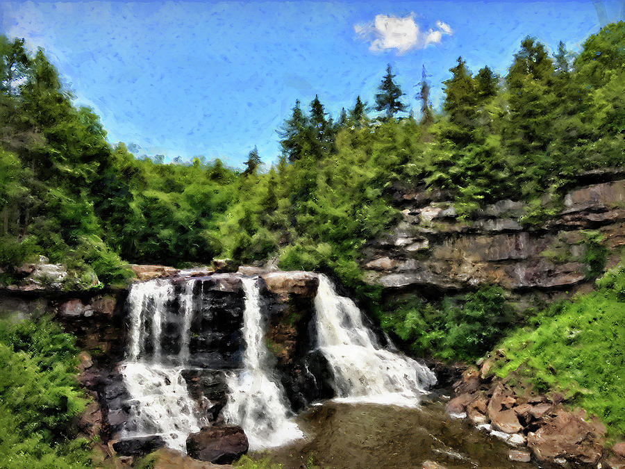 Blackwater Falls, West Virginia - 04 Painting by AM FineArtPrints