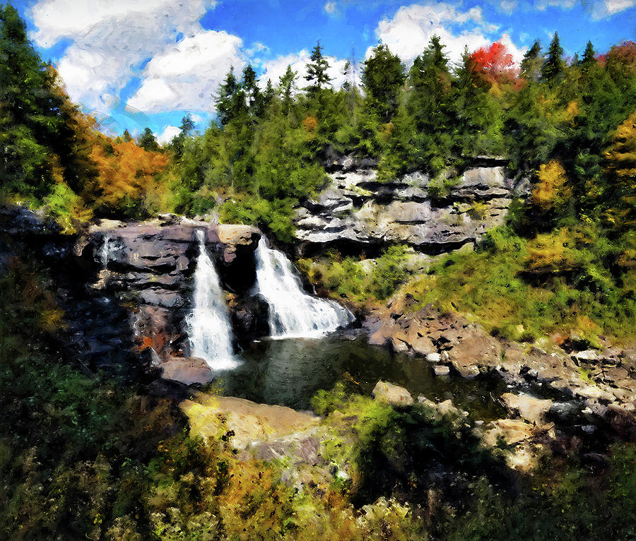Blackwater Falls, West Virginia - 05 Painting by AM FineArtPrints