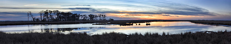 Blackwater National Wildlife Refuge - Sunset Panorama Photograph by Brendan Reals