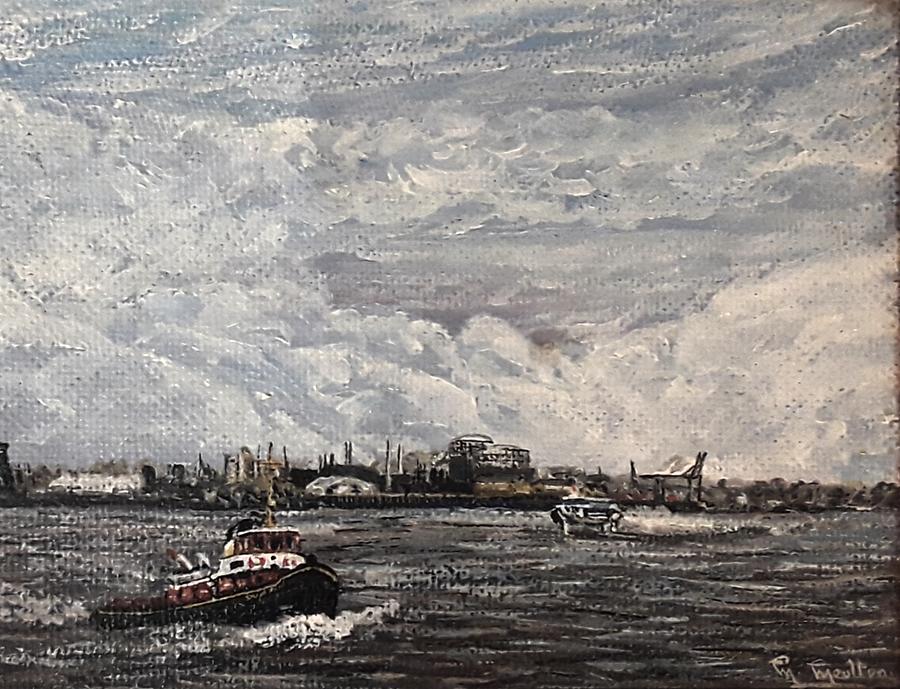 Blackwall River Thames London  Painting by Mackenzie Moulton