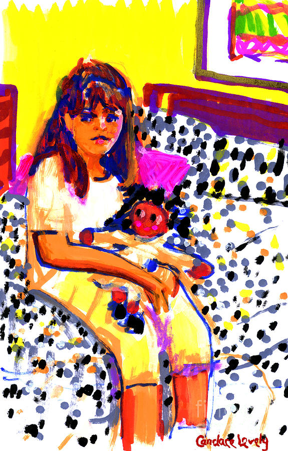 Blake with Her Doll Painting by Candace Lovely
