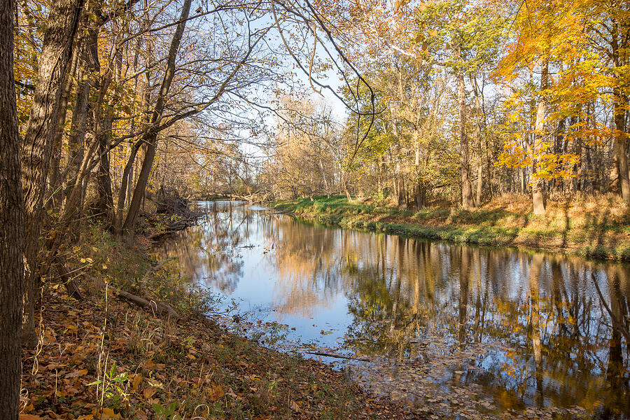 Fall Photograph - Blanchard River in Fall by Michael Bowen