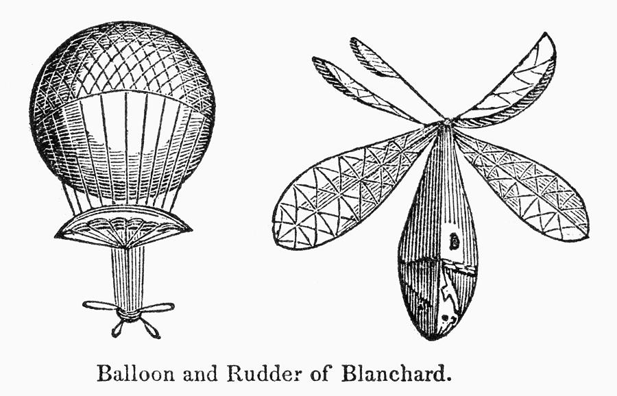 Blanchards Balloon Photograph by Granger