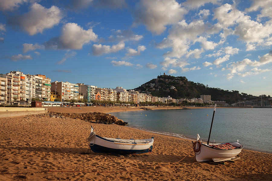 Blanes Beach Sea And Town Skyline Photograph by Artur Bogacki - Fine ...