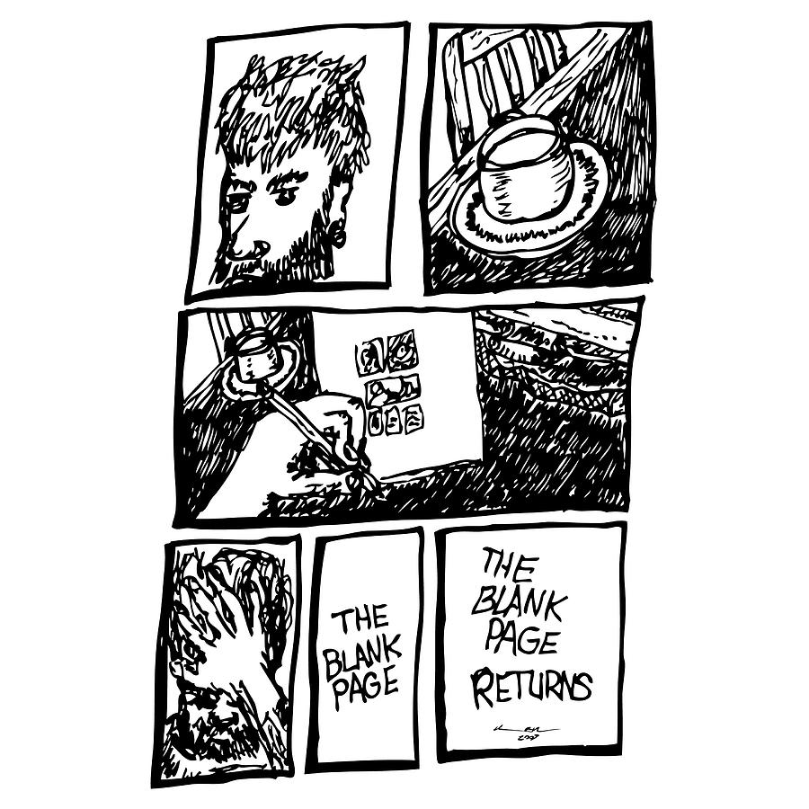 Tea Drawing - Blank Page Comic by Karl Addison