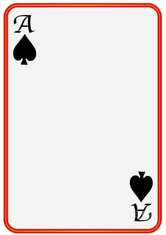 Blank Playing Card Ace Spades Digital Art by Bigalbaloo Stock - Pixels