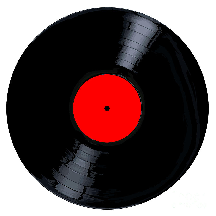 Enkelhed Et hundrede år Bogholder Blank Red Record Label Digital Art by Bigalbaloo Stock - Pixels