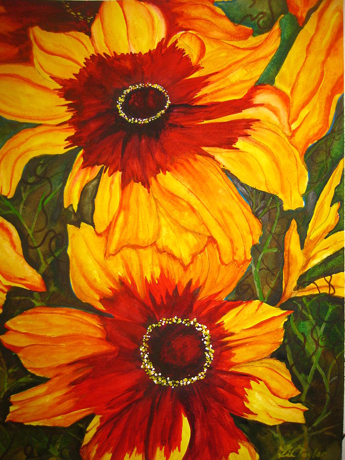 Blanket Flower Painting by Lil Taylor