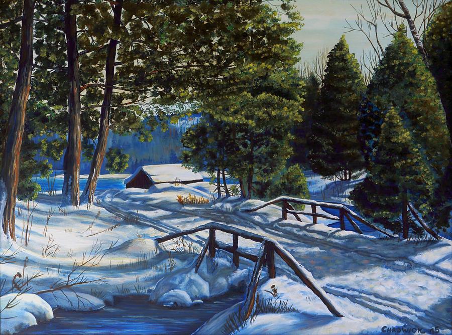 Blanketed Bridge Painting by Phil Chadwick