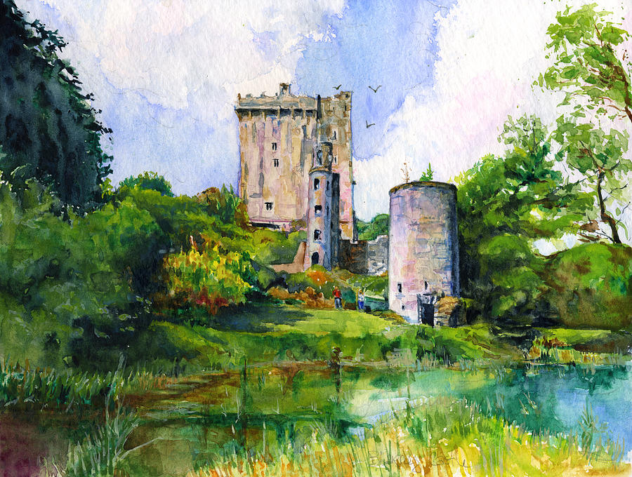 Castle Painting - Blarney Castle Landscape by John D Benson