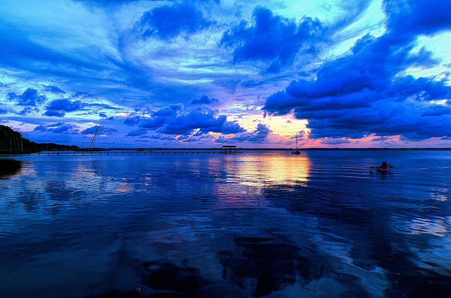 Blazing Blue Sunset Photograph by Anthony Baatz