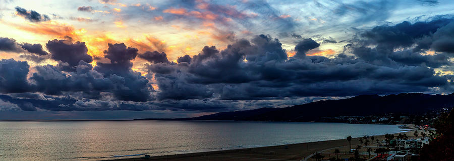 Blazing Sky At Sunset - Panorama Photograph by Gene Parks