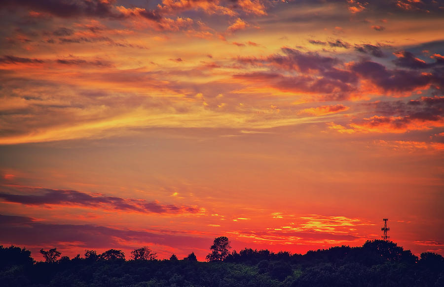 Retzer Nature Center - Blazing Summer Sunset  Photograph by Jennifer Rondinelli Reilly - Fine Art Photography