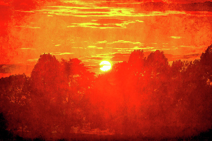 Blazing Sunset Digital Art by David Stasiak