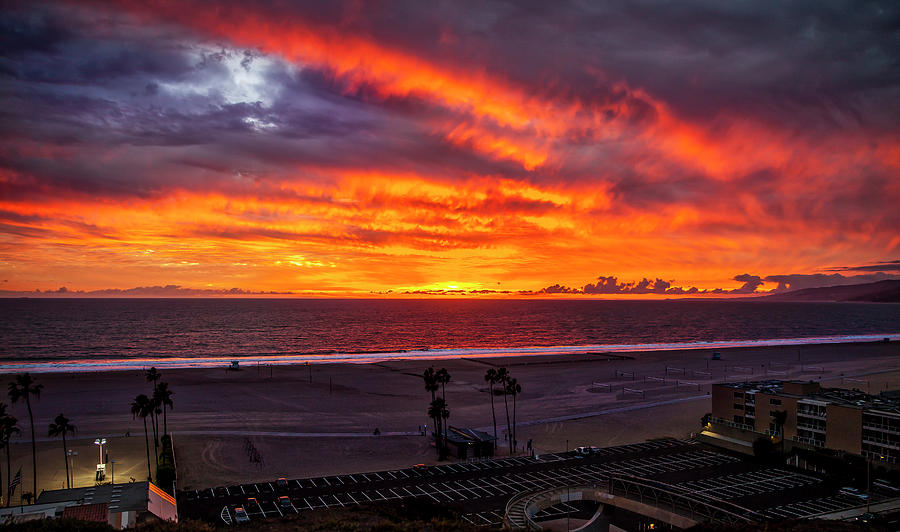 Blazing Sunset Over Malibu Photograph by Gene Parks
