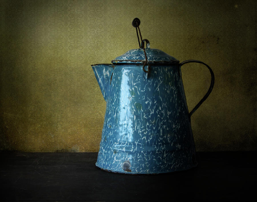 Blue Enamelware Coffee Pot Photograph by David and Carol Kelly