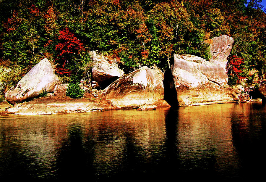 Bleached Boulders - Cumberland Falls Photograph by George Bostian