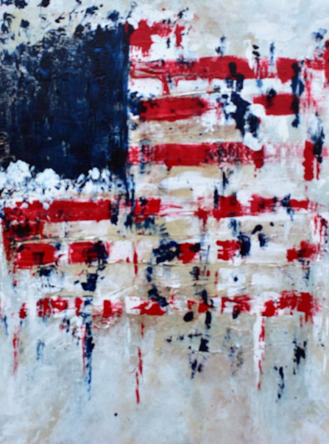 Bleeding Flag Of Freedom One Painting By Leeann Hearne - Fine Art America