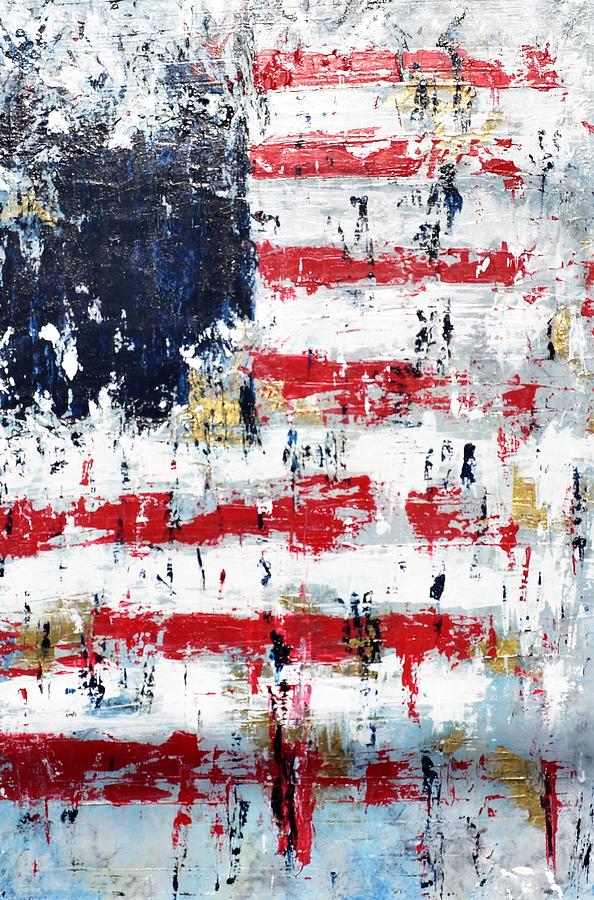 Bleeding Flag of Freedom Two Painting by LeeAnn Hearne - Pixels