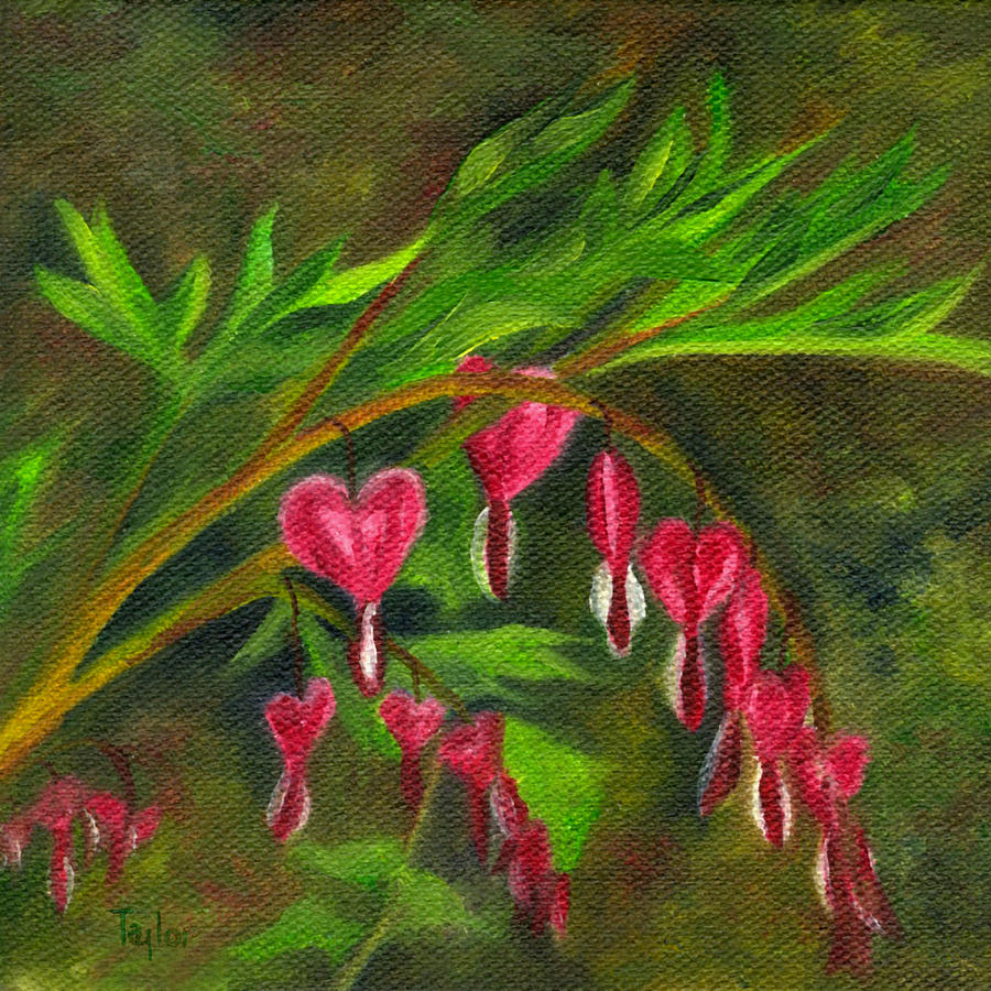 Bleeding Hearts Painting by FT McKinstry