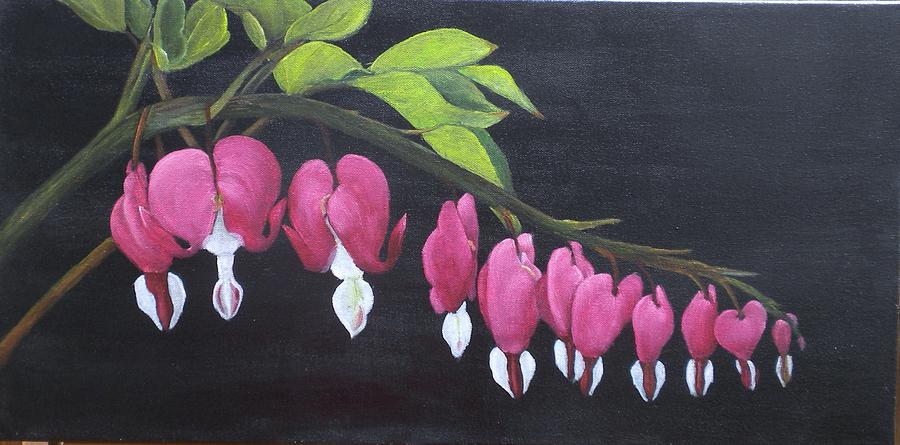 Bleeding Hearts Painting by Marti Idlet