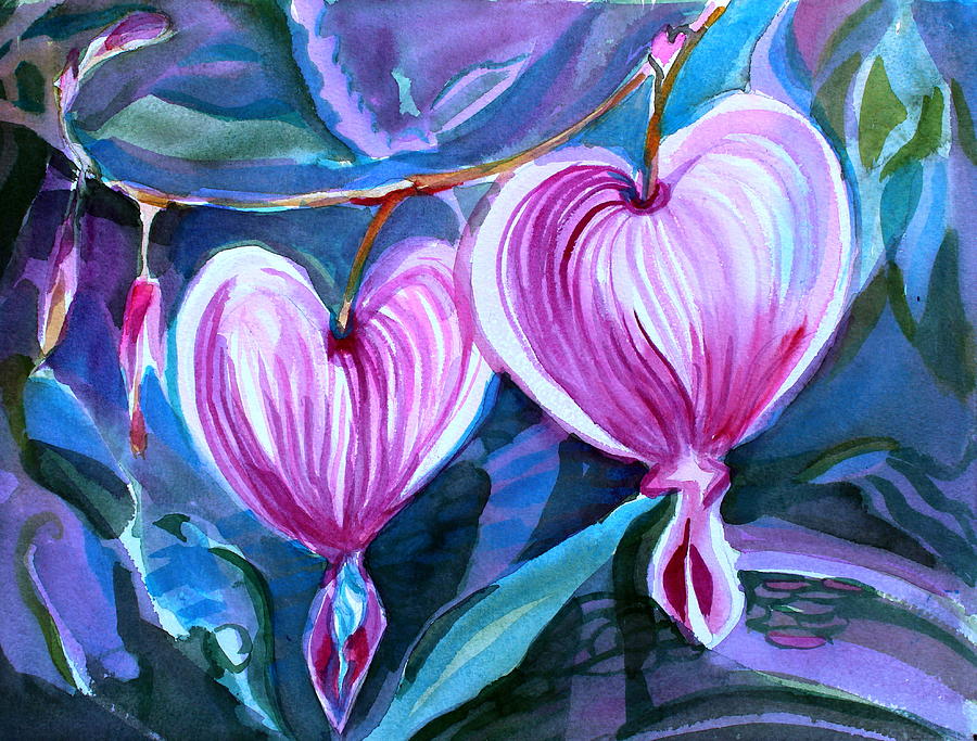 Bleeding Hearts Painting by Mindy Newman