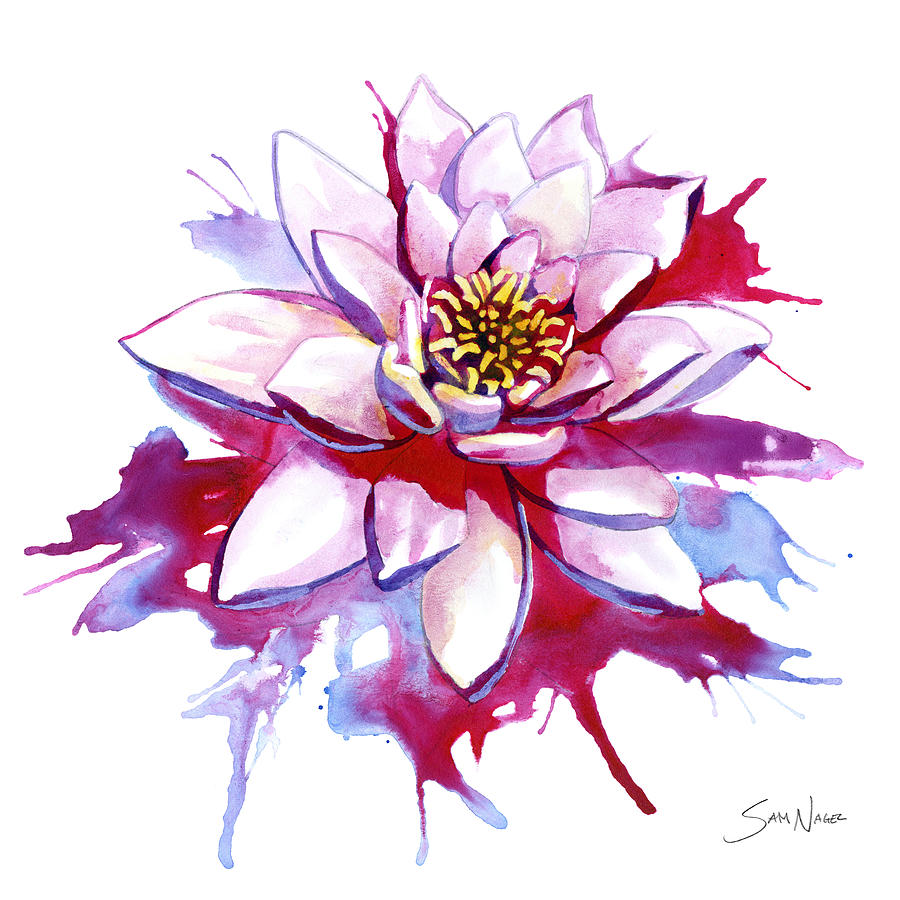 Bleeding Lotus Painting by Sam Nagel