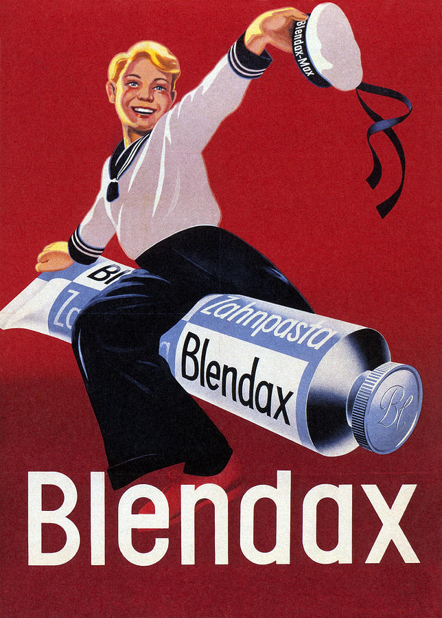 Blendaz Zahnpasta - Toothpaste - Vintage Advertising Poster Mixed Media