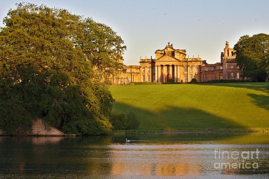 Blenheim Palace and Lake Photograph by Jeremy Hayden