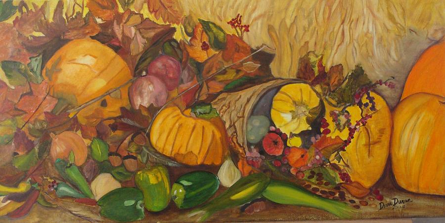 Thanksgiving Painting - Bless Our Harvest by Diane Duran