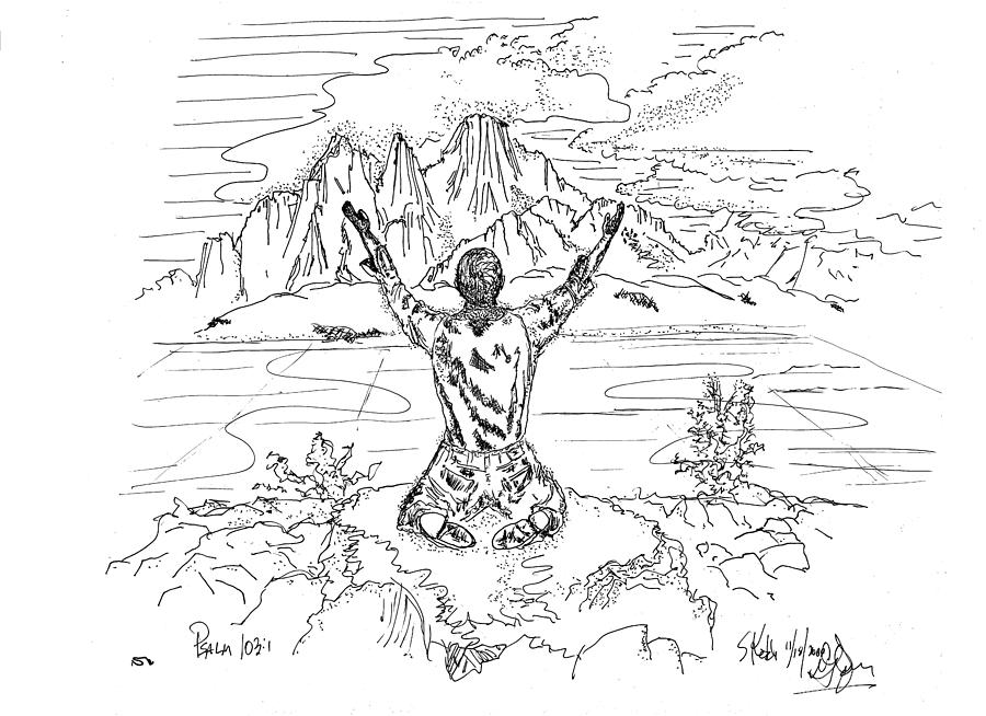 Inspirational Drawing - Bless The Lord by Glenn McCarthy Art and Photography
