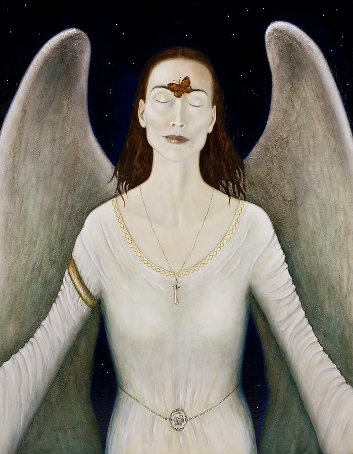Angel Painting - Blessed by a Winged Being by Nanne Nyander Angel Painting - Blessed by a Winged Being by Nanne Nyander