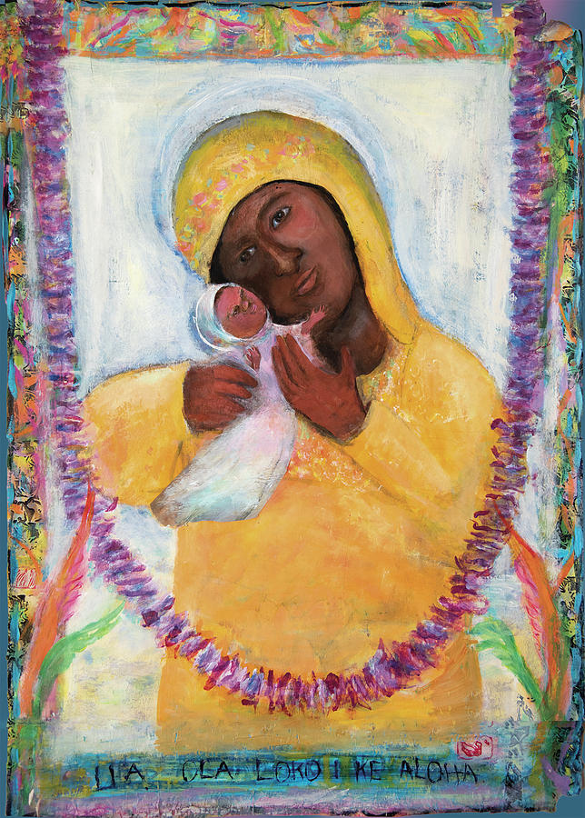 Jesus Christ Painting - Blessed Malia of Hawaii by Vrindaji Bowman