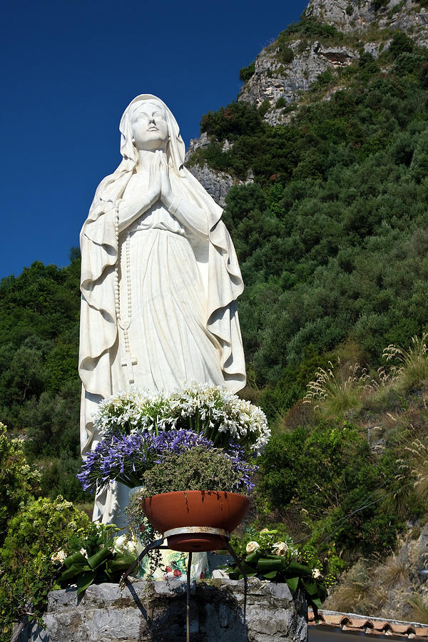Blessed Mother in a Garden Photograph by Sally Weigand